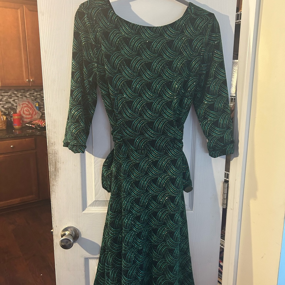 Tatyana Green and Black Patterned Dress